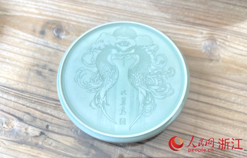 青瓷杯墊。人民網(wǎng)方彭依夢攝